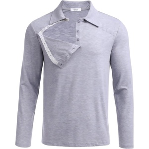 Deyeek Unisex Chemo Shirts for Port Access Post Shoulder Surgery Shirt Long Sleeve Tear Away Shirts(Light Gray)