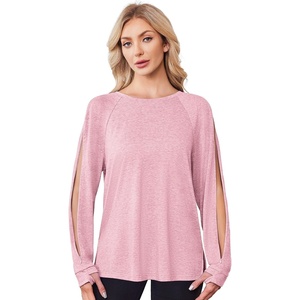 Deyeek Chemo Shirts for Port Access Women Dialysis Shirts with Arm Zipper Post Shoulder Surgery Shirts Long Sleeve Tops(Pink)