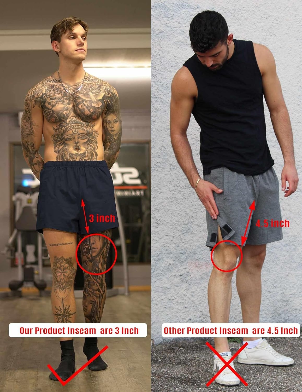 image:imageDeyeek Mens Tear Away Post Surgery Cotton Shorts 3inch Ideal for knee and hip replacement recovery Comfortable 3inch shorts without pockets for easy dressingViolet