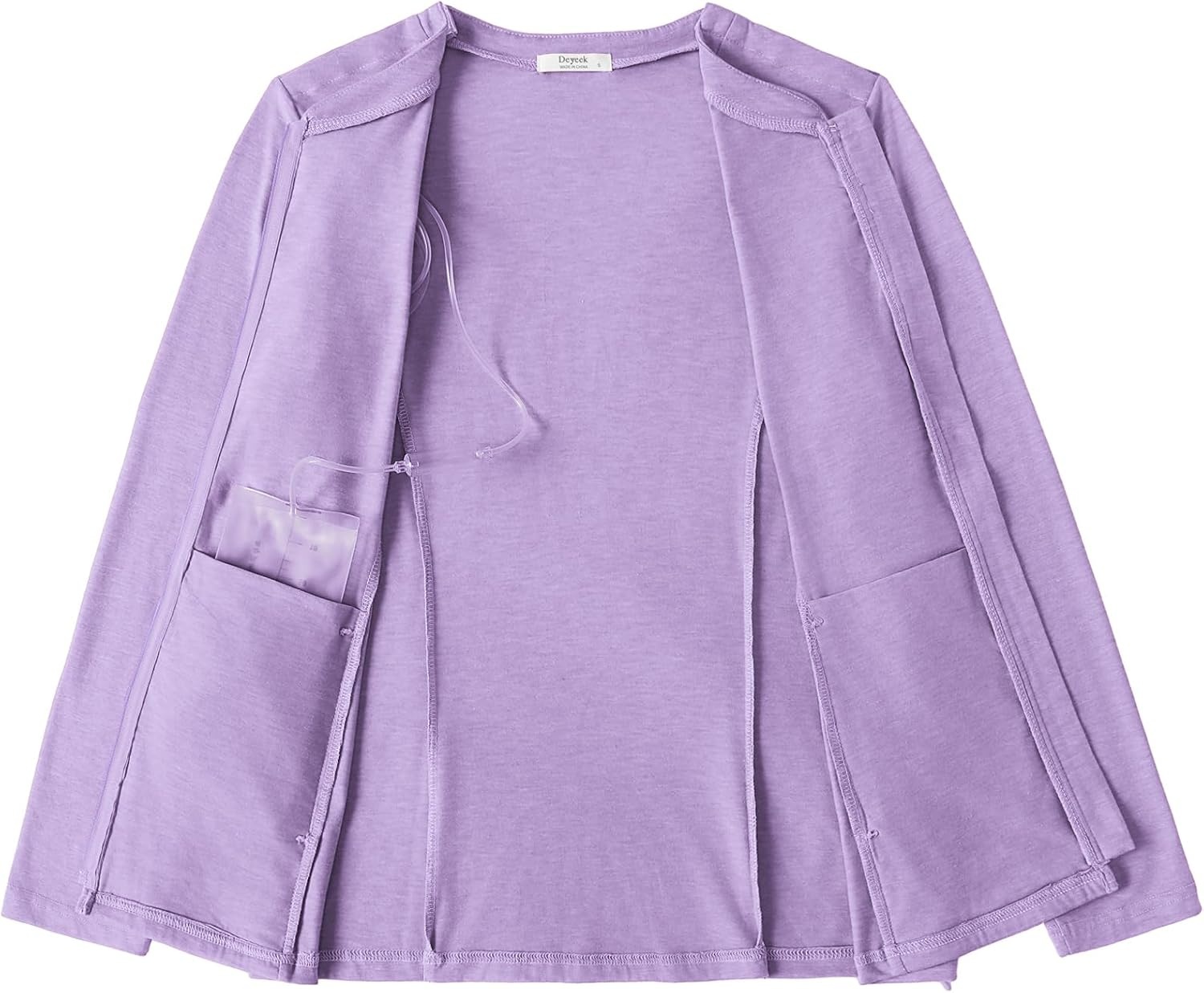 image:imageMastectomy Shirts with Drain Pockets Post Shoulder Surgery Tops for Women Chemo Port Long Sleeve with ZippersPurple