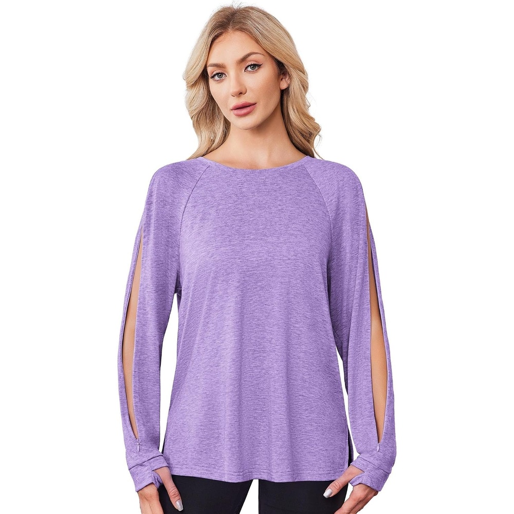 image:imageDeyeek Chemo Dialysis Shirts Women Port Access Arm Zipper Long Sleeve Tops  Dialysis shirts for women Soft breathable long sleeve fabric Arm zipper port access Chemo hospital clinic home recoveryPurple
