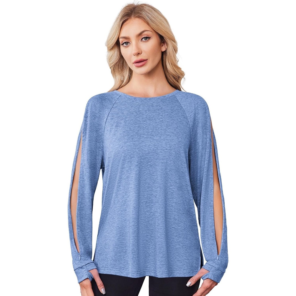 image:imageDeyeek Chemo Dialysis Shirts Women Port Access Arm Zipper Long Sleeve Tops  Dialysis shirts for women Soft breathable long sleeve fabric Arm zipper port access Chemo hospital clinic home recoveryBlue