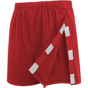 Deyeek Men’s Tear Away Post Surgery Cotton Shorts 3-inch | Ideal for knee and hip replacement recovery. Comfortable 3-inch shorts without pockets for easy dressing.(Red)