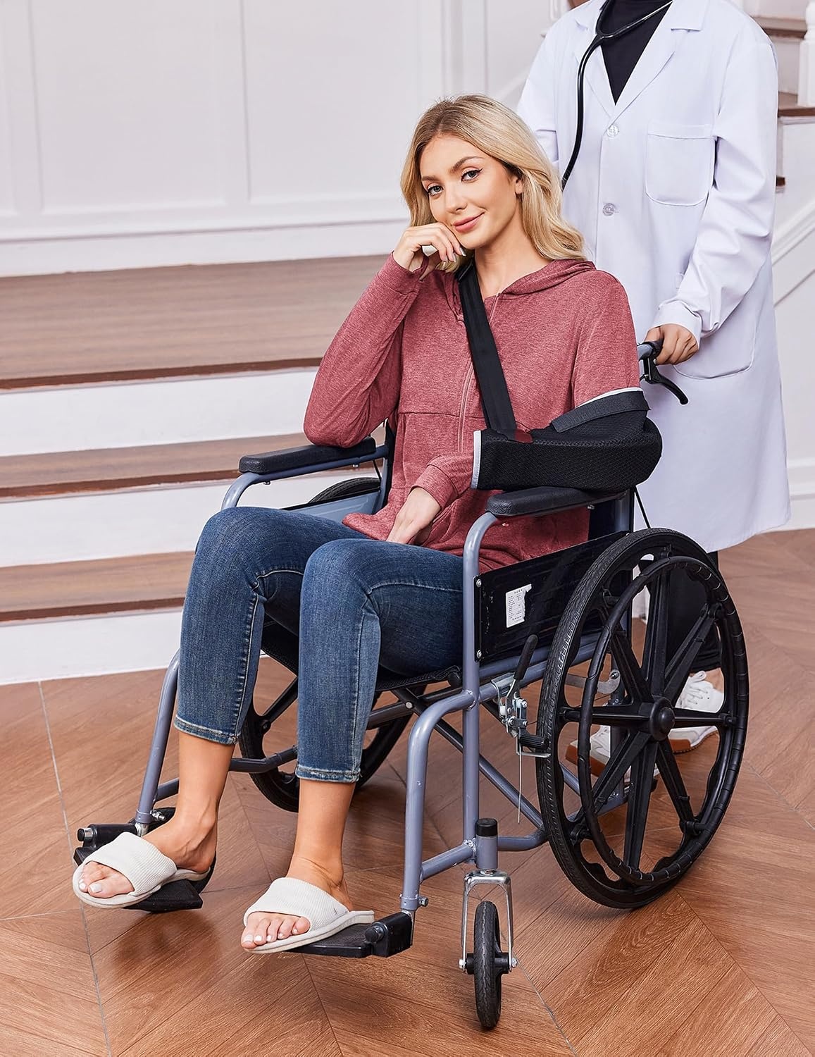 image:imageDeyeek Womens Mastectomy Dialysis Shirts with Drain Pockets amp Arm Zipper After Dialysis Sweatshirts with Arm Zipper Post Surgery Hoodie with 4 Drain Pockets Long Sleeve Chemo Shirt for Port AccessDark Pink