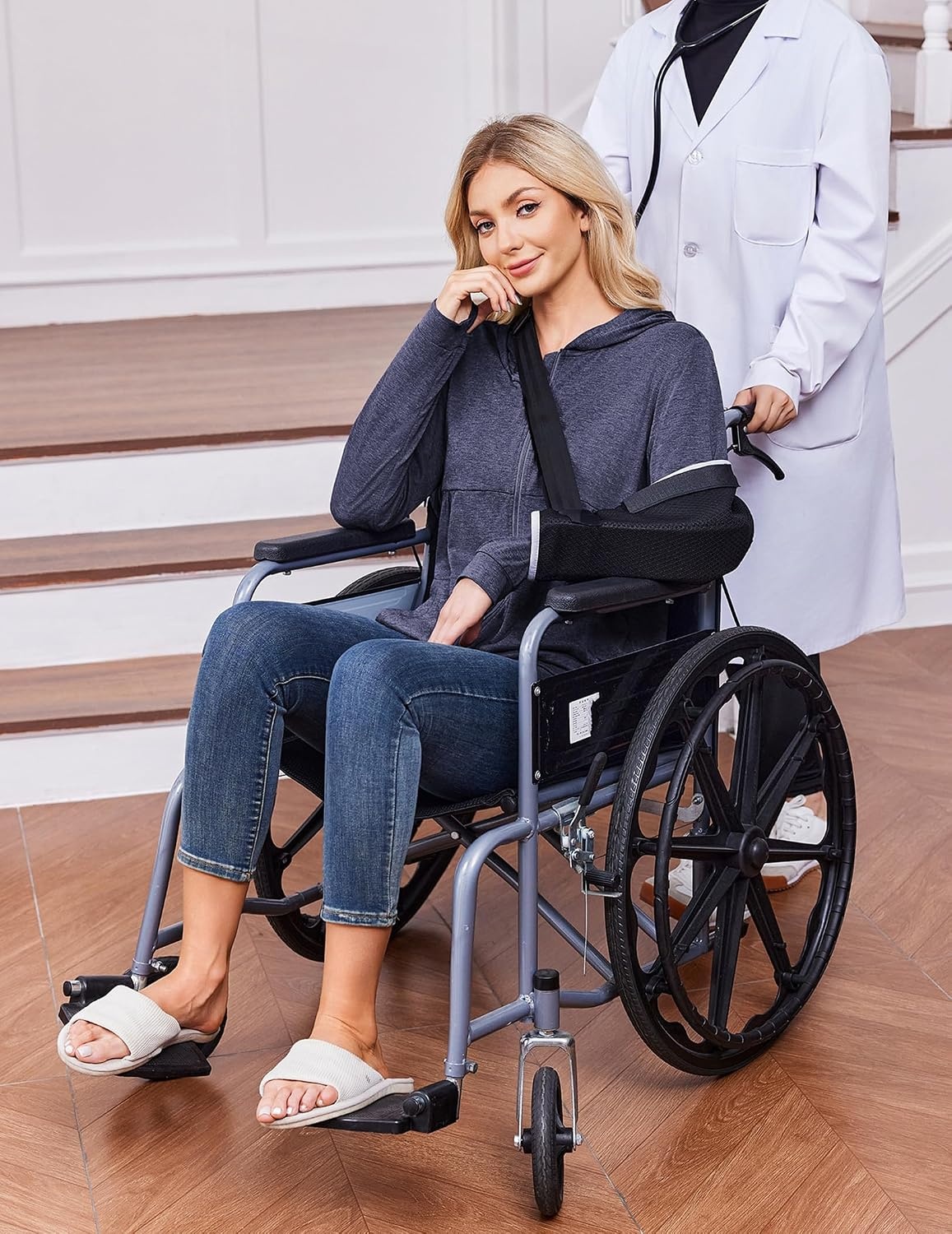 image:imageDeyeek Womens Mastectomy Dialysis Shirts with Drain Pockets amp Arm Zipper After Dialysis Sweatshirts with Arm Zipper Post Surgery Hoodie with 4 Drain Pockets Long Sleeve Chemo Shirt for Port AccessBlue Purple