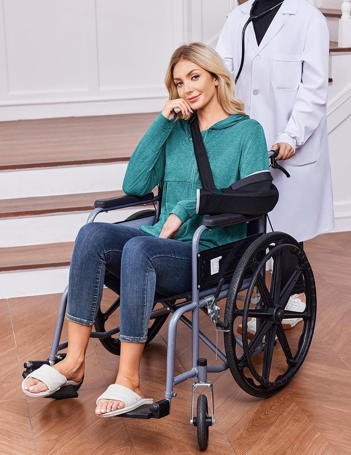 image:imageDeyeek Womens Mastectomy Dialysis Shirts with Drain Pockets amp Arm Zipper After Dialysis Sweatshirts with Arm Zipper Post Surgery Hoodie with 4 Drain Pockets Long Sleeve Chemo Shirt for Port AccessPeacock Blue
