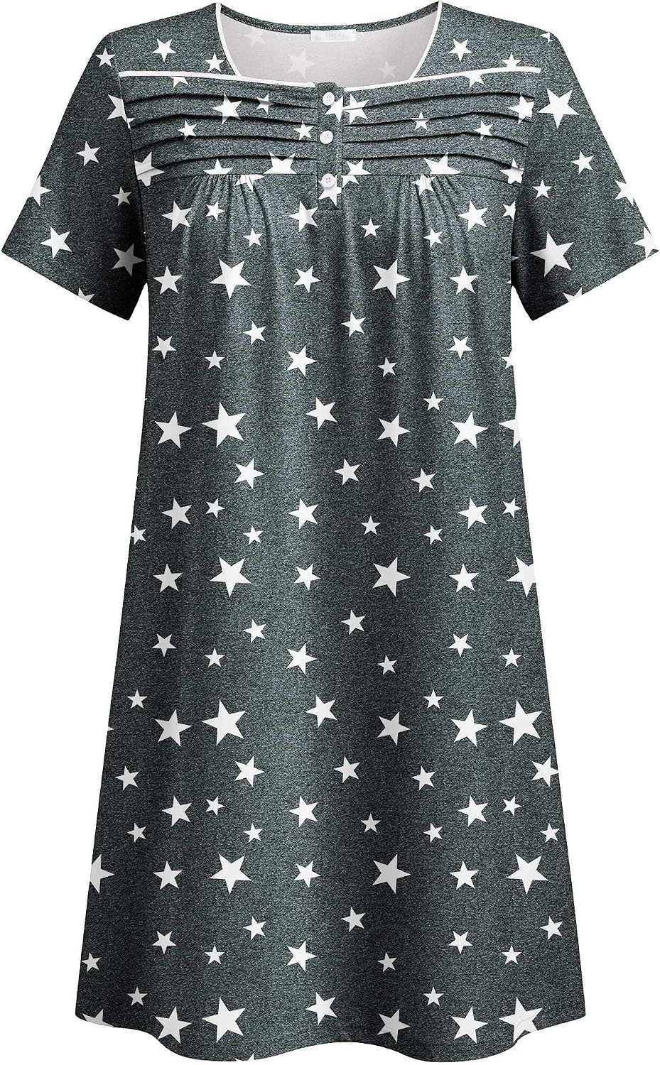 image:imageDeyeek Womens Shoulder Surgery Dress Full Tear Away Side Snap Chemo Gown Full Tearaway Side Snaps Open Sides Easy Access No Undressing Port Access Short Sleeve Chemo Dialysis Post SurgeryGrey Print