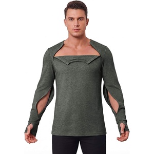 Deyeek Men’s Chemo Port Access Shirts with 2 Side Arm Zippers | Ideal for chemotherapy, post surgery, and dialysis. Comfortable cancer shirts designed for easy and discreet medical access.(Dark Army Green)
