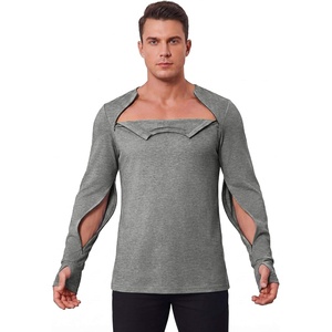 Deyeek Men’s Chemo Port Access Shirts with 2 Side Arm Zippers | Ideal for chemotherapy, post surgery, and dialysis. Comfortable cancer shirts designed for easy and discreet medical access.(Light Grey)