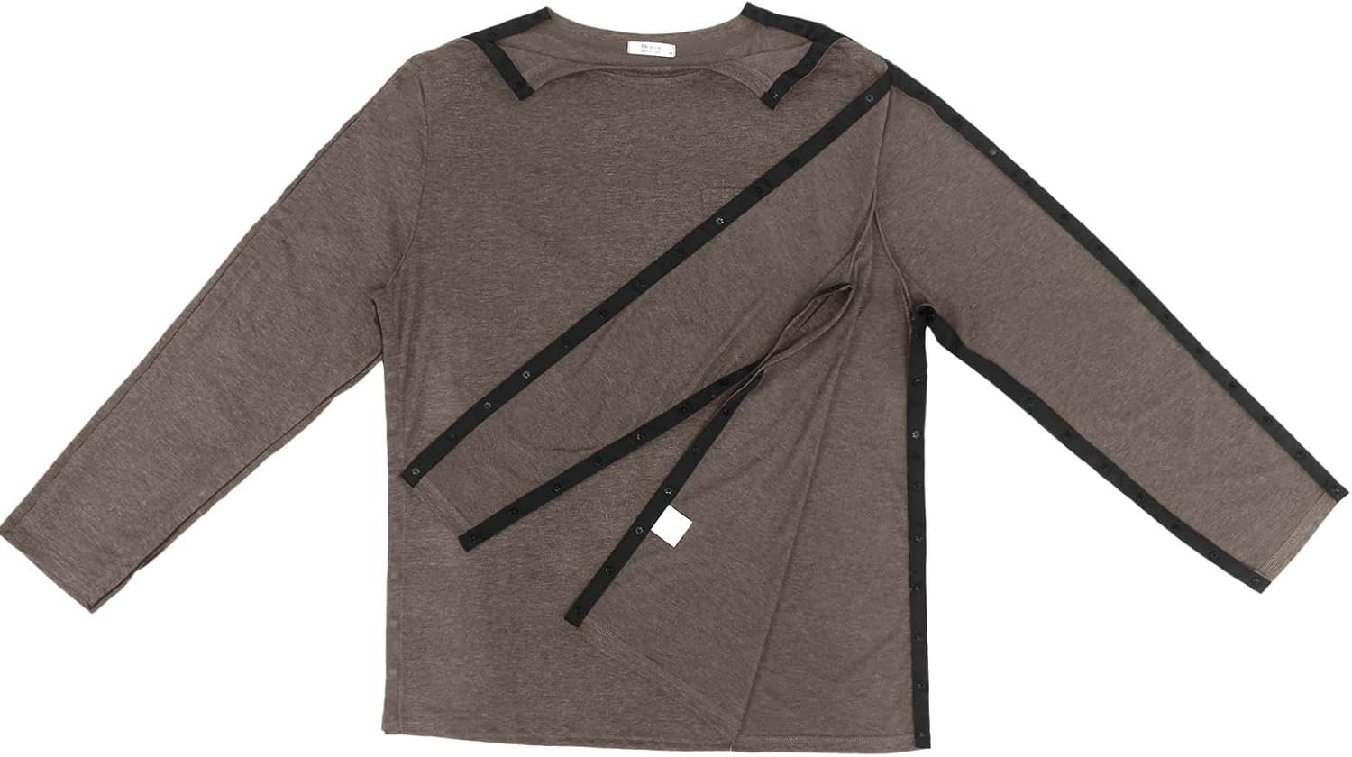 image:imageDeyeek Mens Post Shoulder Surgery Recovery Shirt Tear Away Snap Chemo Top Full Tear Away Snaps for Easy Dressing Ideal for Shoulder Surgery Recovery Rotator Cuff Chemo Port Access amp DialysisBrown