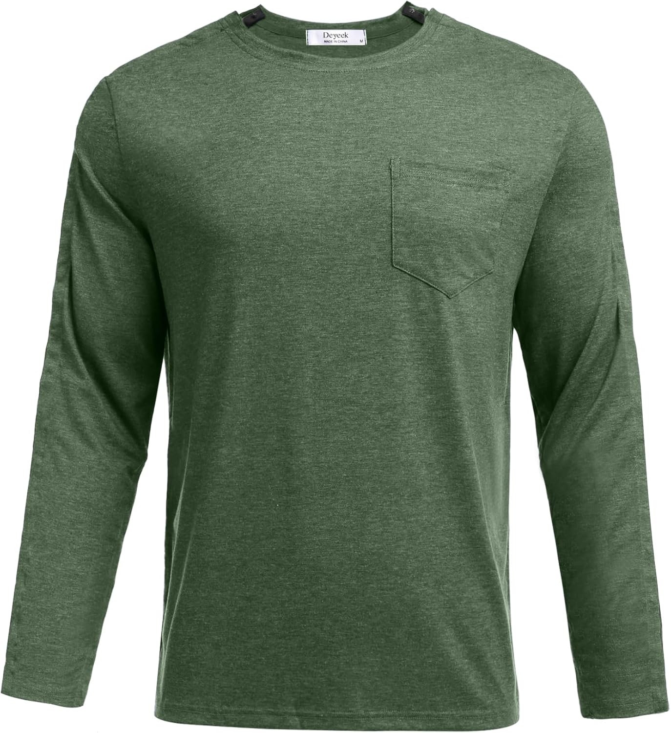 image:imageDeyeek Mens Post Shoulder Surgery Recovery Shirt Tear Away Snap Chemo Top Full Tear Away Snaps for Easy Dressing Ideal for Shoulder Surgery Recovery Rotator Cuff Chemo Port Access amp DialysisArmy Green