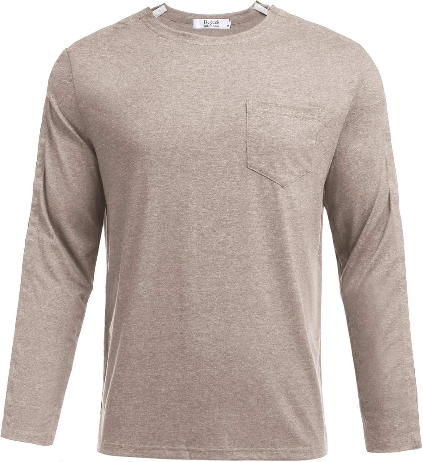 image:imageDeyeek Mens Post Shoulder Surgery Recovery Shirt Tear Away Snap Chemo Top Full Tear Away Snaps for Easy Dressing Ideal for Shoulder Surgery Recovery Rotator Cuff Chemo Port Access amp DialysisKhaki