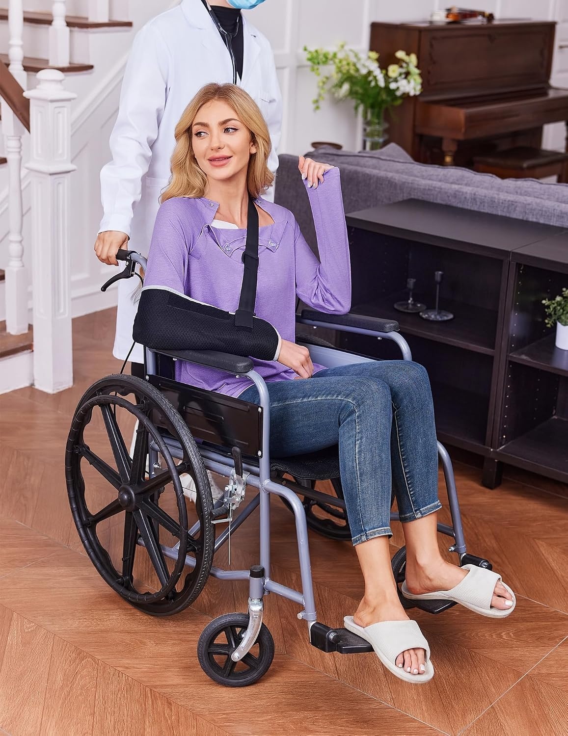 image:imageDeyeek Womens Long Sleeve Magnetic Buttons Chemo Shirts for Port Access Tear Away Post Surgery Shirt Dialysis Tops for PICC Line HD Catheter Cancer Chemotherapy Must Haves Shoulder RecoveryPurple