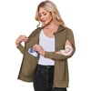 image:imageDeyeek Womens Zip Up Hoodie Sweatshirts with Arm Zipper and Drain Pockets  Dualarm Zippers Allow Easy IV PICC Dialysis HD Catheter Chemo Port Access Inner Pockets Hold Post Mastectomy Drain BagsMalt Brown