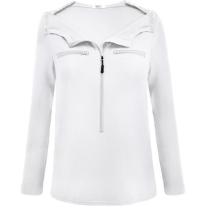Deyeek Women’s Long Sleeve Chemo Shirts Port Access Chemotherapy Apparel | Practical chemotherapy must haves. A thoughtful and comfortable recovery clothing gift for cancer patients.(White)