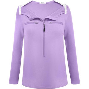 Deyeek Women’s Long Sleeve Chemo Shirts Port Access Chemotherapy Apparel | Practical chemotherapy must haves. A thoughtful and comfortable recovery clothing gift for cancer patients.(Purple)