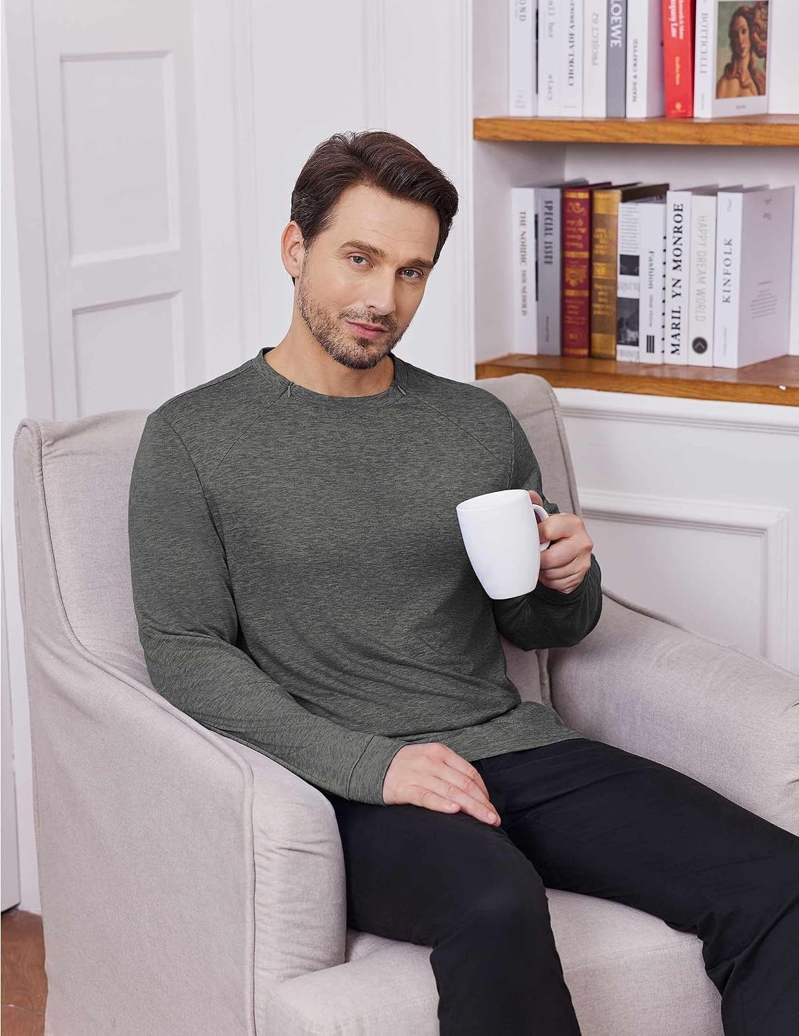 image:imageDeyeek Mens Chemo Port Access Shirts with 2 Side Arm ZippersGrey