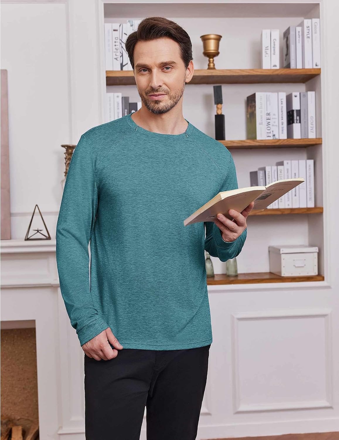 image:imageDeyeek Mens Chemo Port Access Shirts with 2 Side Arm ZippersPeacock Blue