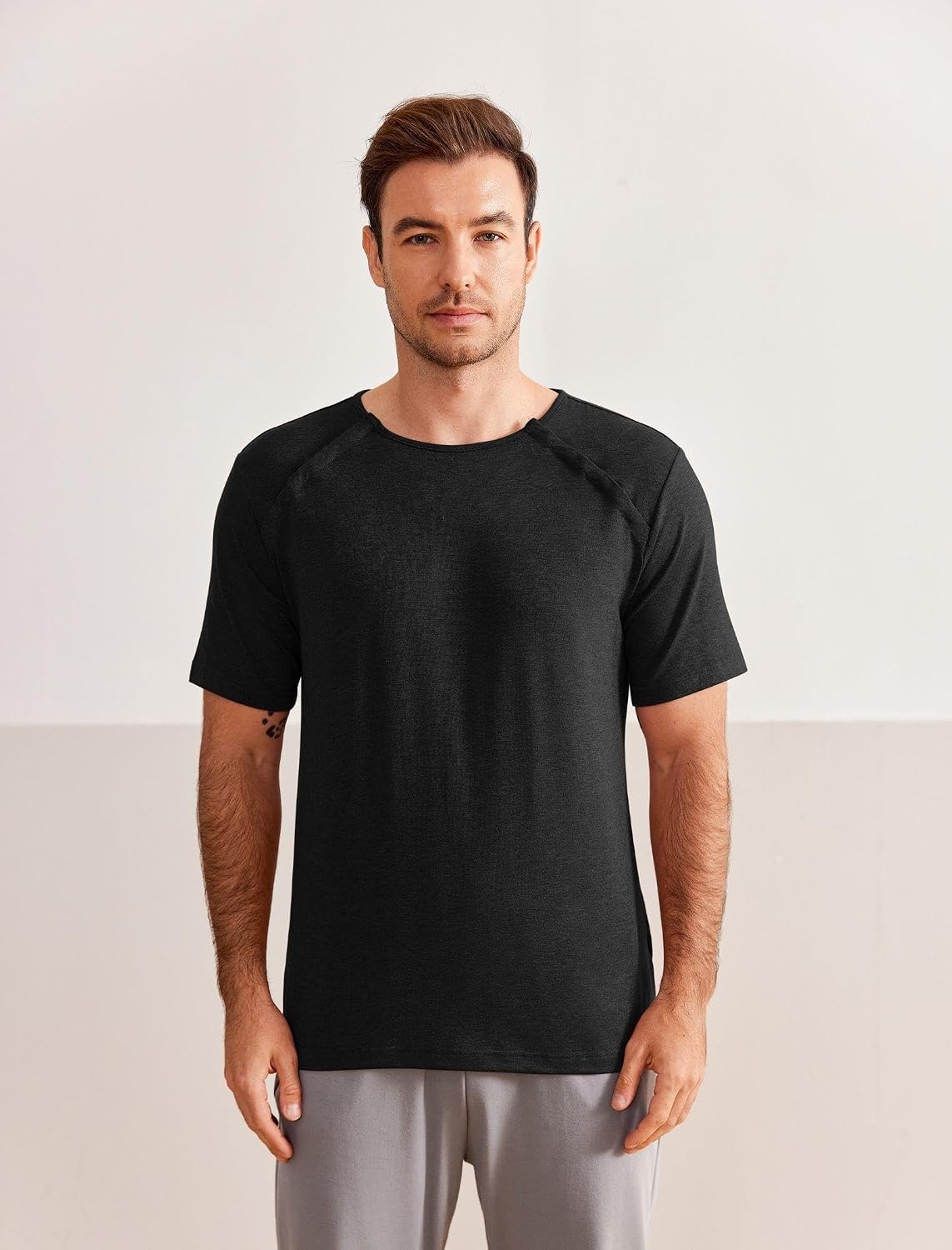 image:imageDeyeek Mens Port Shirt for Chemo Access Dialysis Cancer Post Surgery TopBlack