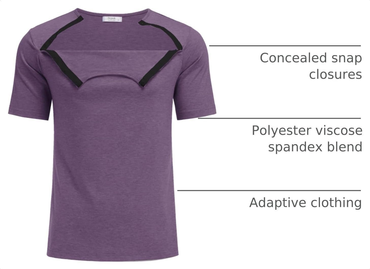 image:imageDeyeek Mens Port Shirt for Chemo Access Dialysis Cancer Post Surgery TopBright Purple
