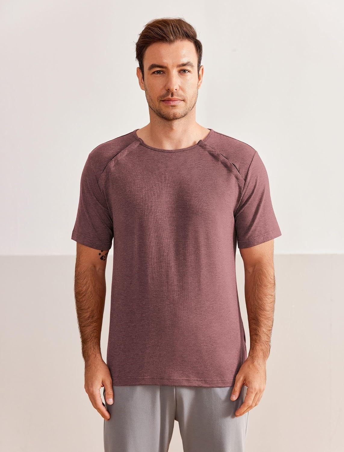 image:imageDeyeek Mens Port Shirt for Chemo Access Dialysis Cancer Post Surgery TopRed