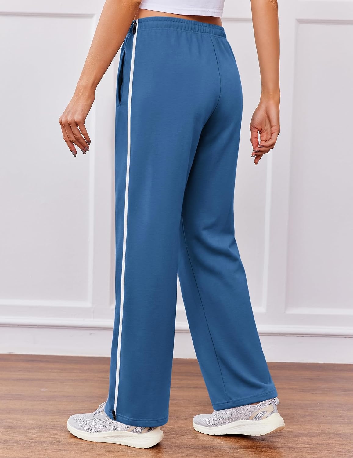 image:imageDeyeek Tear Away Pants for Women Post Surgery 2 Side Zippers SweatpantsBlue