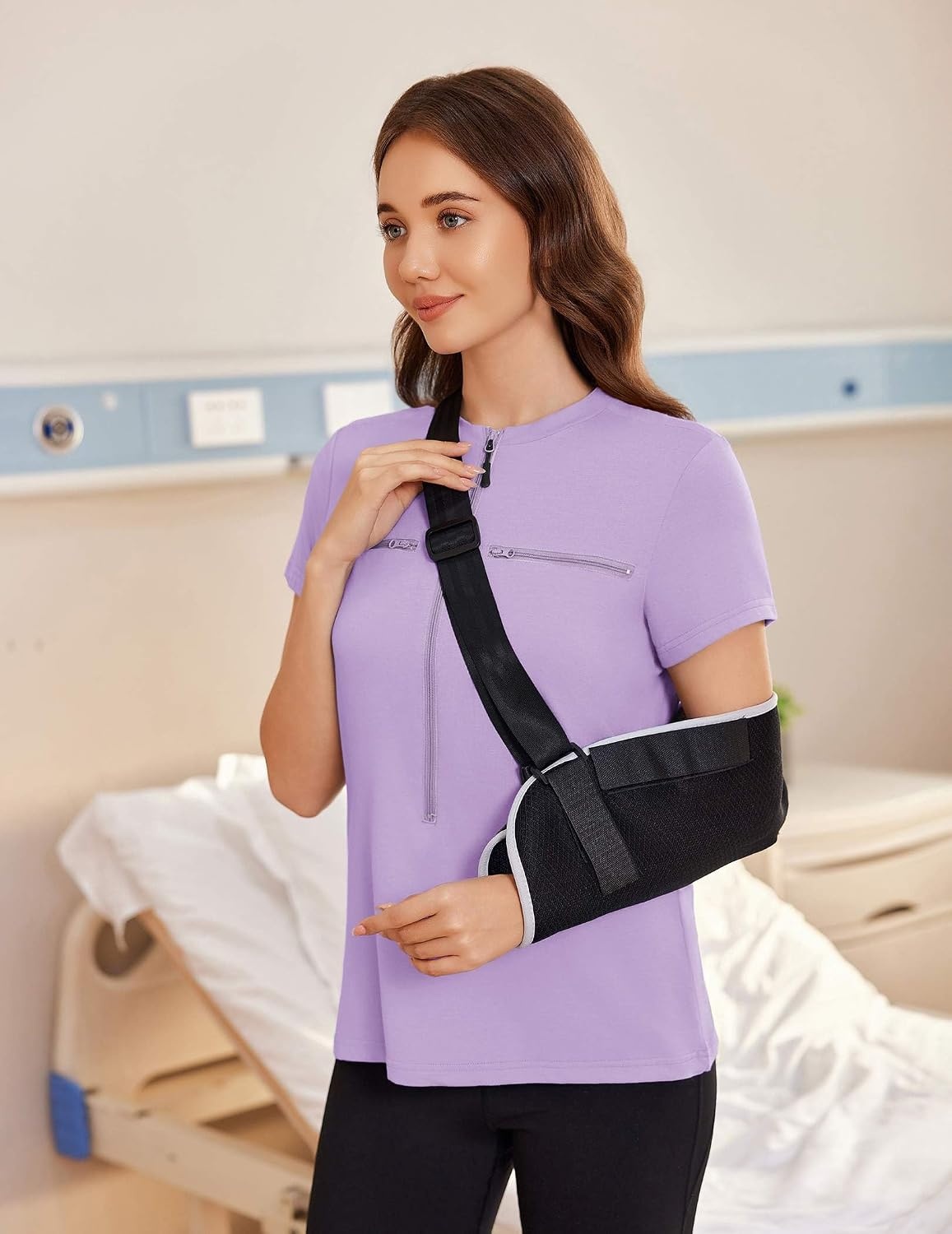 image:imageDeyeek Womens Chemo Port Access Shirts 2 Side Snap Short SleevePurple