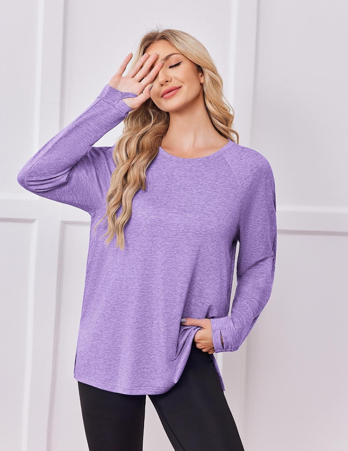 image:imageDeyeek Womens Dialysis Shirt Arm Zipper Port Access Long Sleeve TopPurple