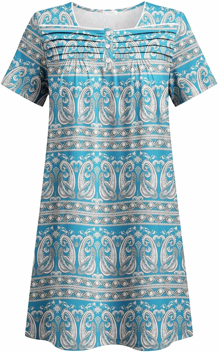 image:imageDeyeek Womens Shoulder Surgery Dress Full Tear Away Side Snap Chemo GownBlue Print