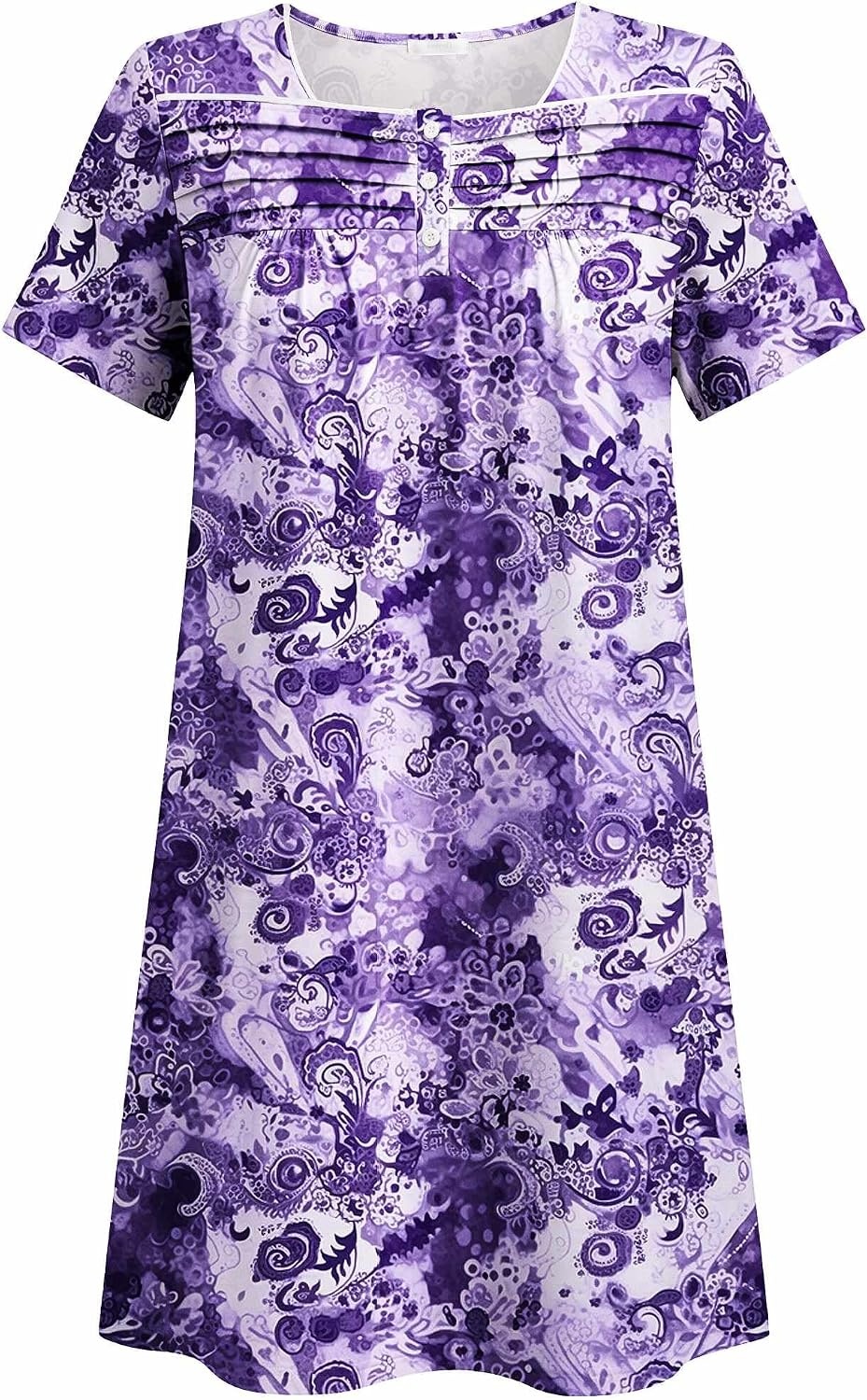 image:imageDeyeek Womens Shoulder Surgery Dress Full Tear Away Side Snap Chemo GownPurple Print