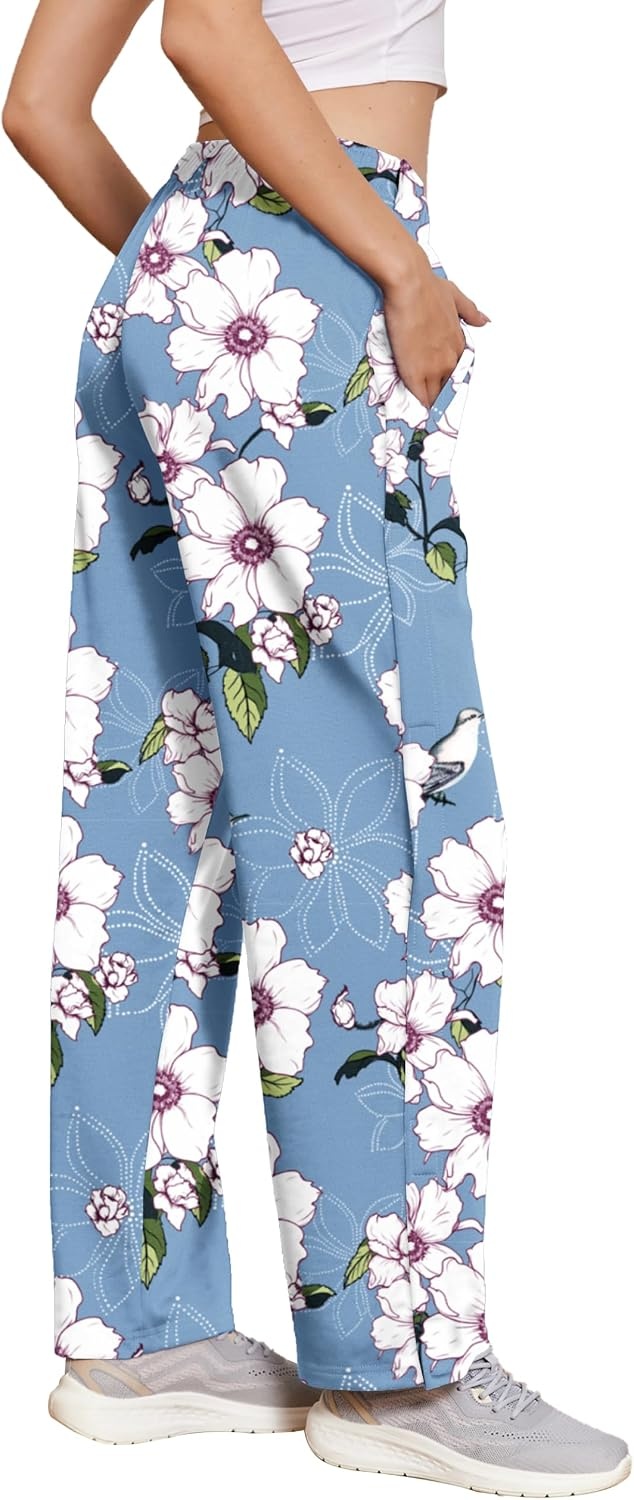 image:imageDeyeek Womens Tear Away Pants Side Snap Post Surgery SweatpantsBlue Print
