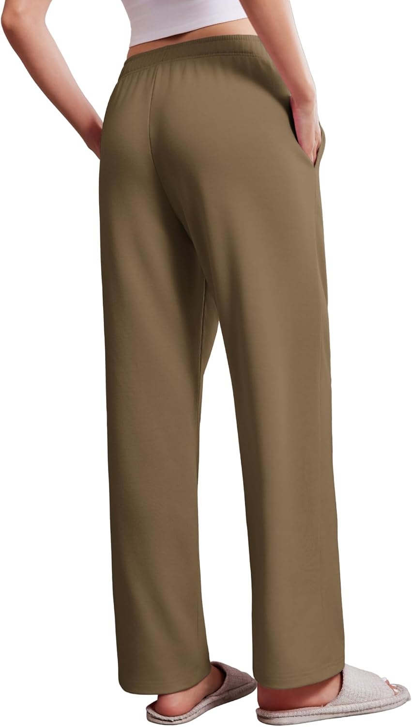 image:imageDeyeek Womens Tear Away Pants with Pockets Easy Access Adaptive Pants Post Hip Knee Leg Surgery Breakaway Lounge SweatpantsMalt Brown