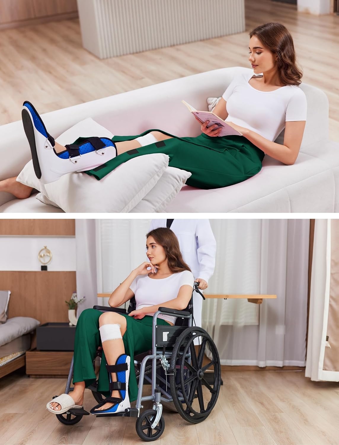 image:imageDeyeek Womens Tear Away Pants with Pockets Easy Access Adaptive Pants Post Hip Knee Leg Surgery Breakaway Lounge SweatpantsXmas Green