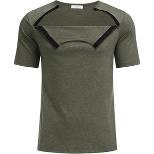 Deyeek Men’s Port Shirt for Chemo Access, Dialysis Cancer Post Surgery Top(Dark Green)