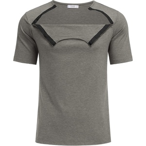 Deyeek Men’s Port Shirt for Chemo Access, Dialysis Cancer Post Surgery Top(Light Gray)