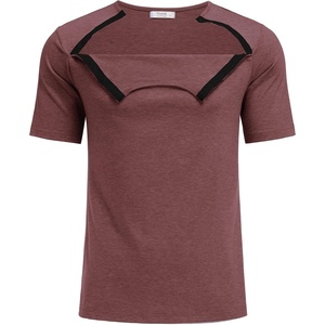Deyeek Men’s Port Shirt for Chemo Access, Dialysis Cancer Post Surgery Top(Red)