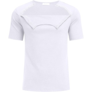 Deyeek Men’s Port Shirt for Chemo Access, Dialysis Cancer Post Surgery Top(White)