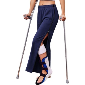 Deyeek Tear Away Pants for Women Post Surgery 2 Side Zippers Sweatpants(Navy Blue)