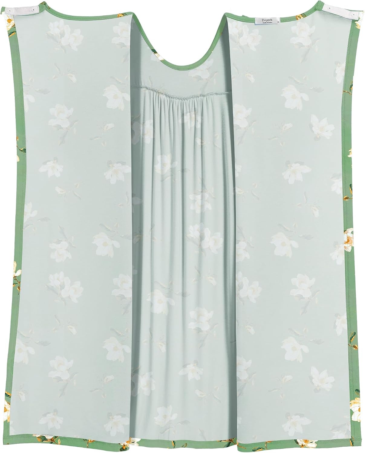 image:imageDeyeek Hospital Gowns for Women Tear Away Snap Open Back Post Surgery DressGreen Flower Print