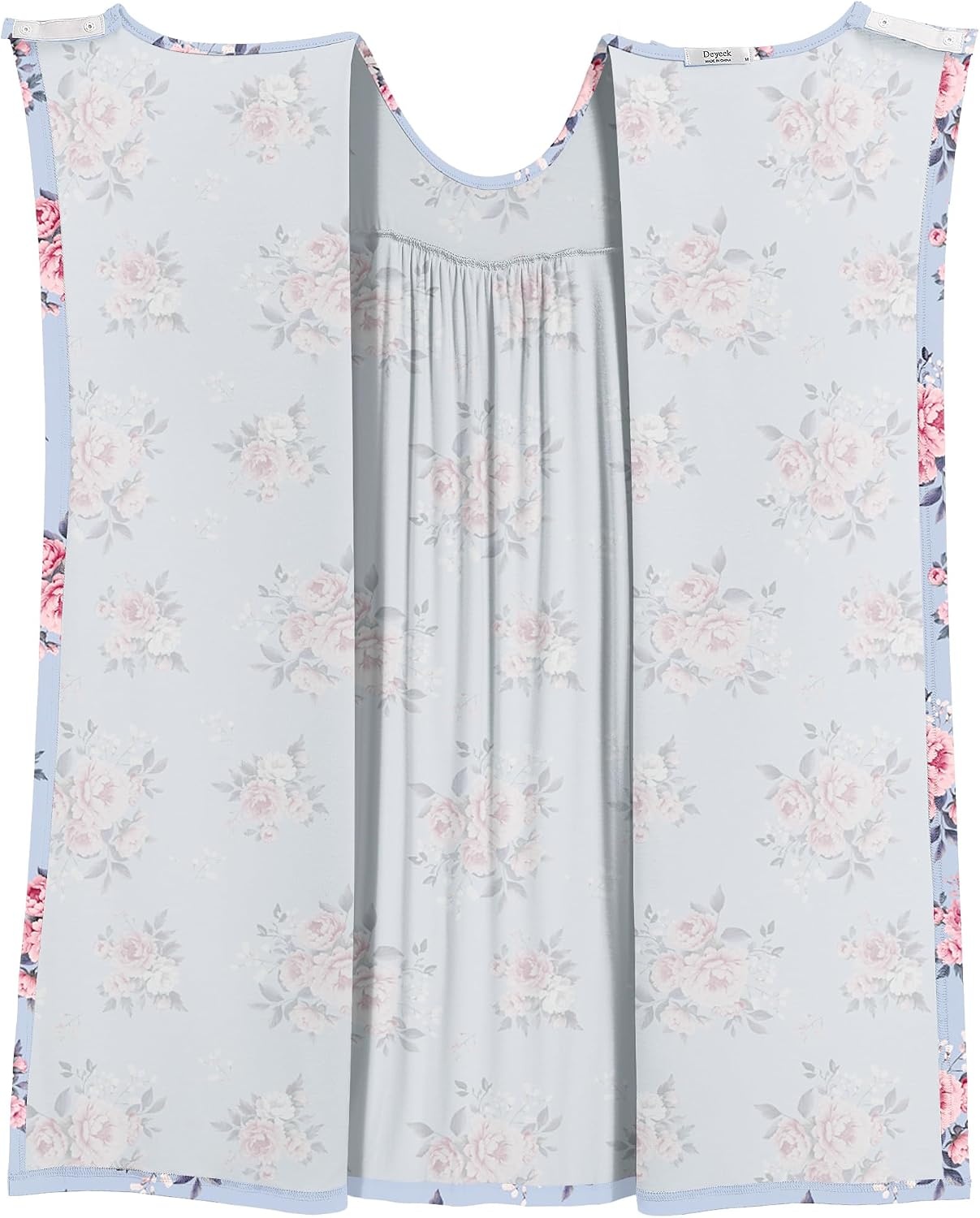 image:imageDeyeek Hospital Gowns for Women Tear Away Snap Open Back Post Surgery DressPurple Flower Print