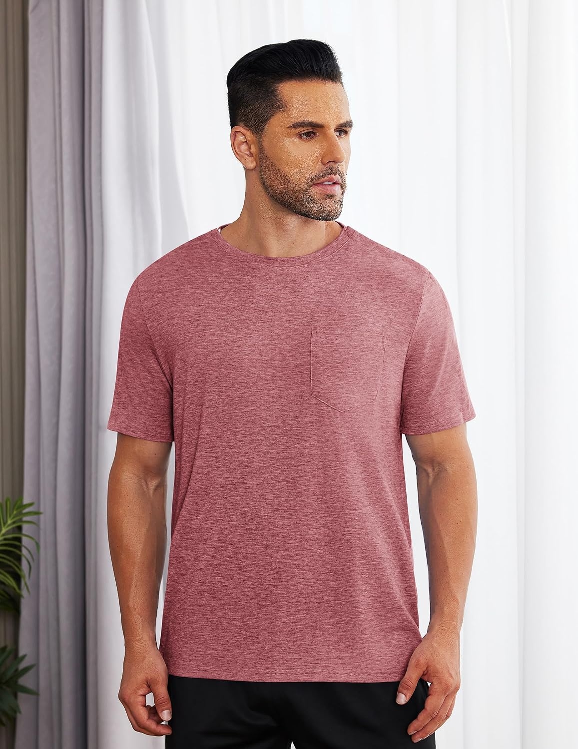 image:imageDeyeek Mens Post Shoulder Surgery Shirts Soft Tear Away Short Sleeve TopsGrey Purplered
