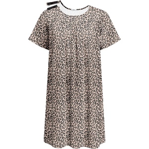 Deyeek Hospital Gowns for Women Tear Away Snap Open Back Post Surgery Dress(Leopard)