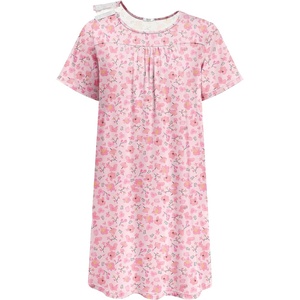 Deyeek Hospital Gowns for Women Tear Away Snap Open Back Post Surgery Dress(Pink Print)