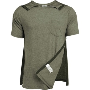 Deyeek Men’s Post Shoulder Surgery Shirts Soft Tear Away Short Sleeve Tops(Olive Green)