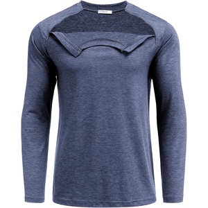 Deyeek Unisex Chemo Shirts for Port Access Chemotherapy Must Haves Long Sleeve Cancer Care Package for Men(Navy)