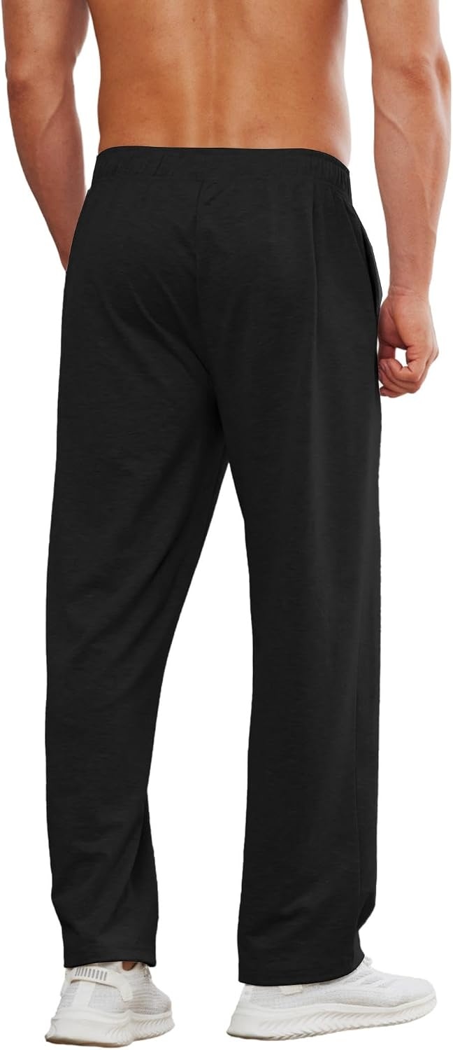 image:imageDeyeek Mens Tear Away Full Zipper Legs Open Bottom Sweatpants Post SurgeryBlack