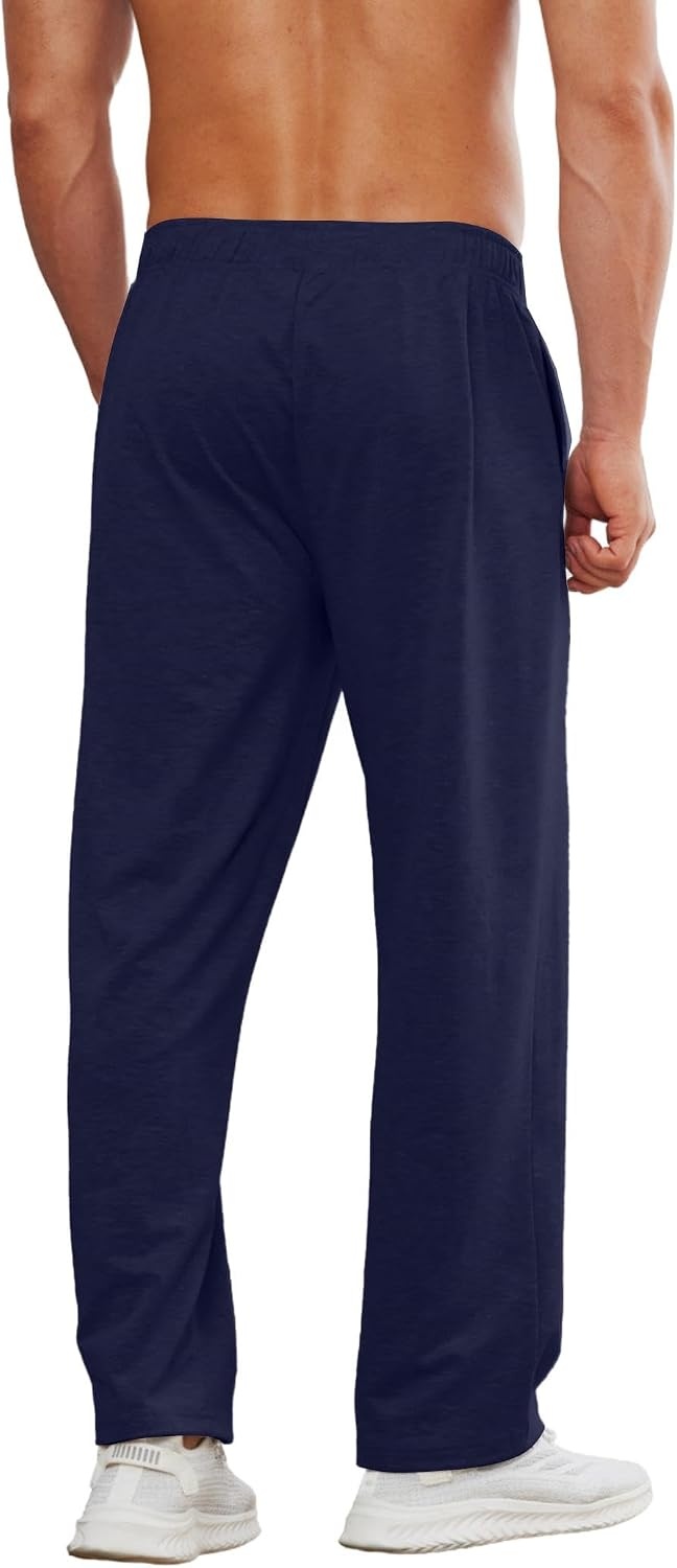 image:imageDeyeek Mens Tear Away Full Zipper Legs Open Bottom Sweatpants Post SurgeryNavy Blue