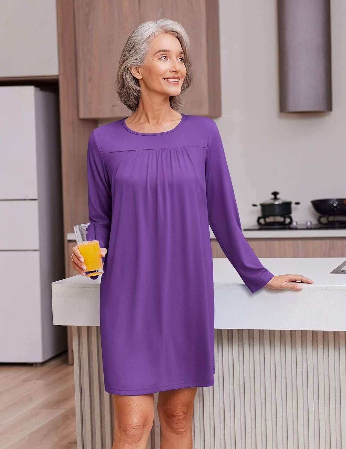 image:imageDeyeek Womens Open Back Hospital Gowns for Post SurgeryDark Purple