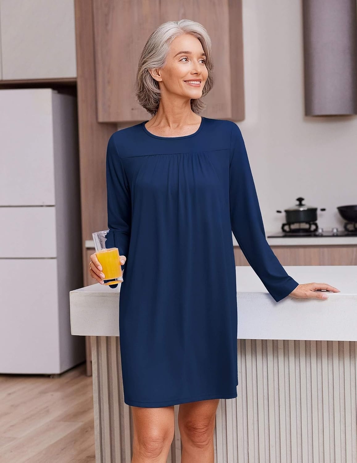 image:imageDeyeek Womens Open Back Hospital Gowns for Post SurgeryNavy