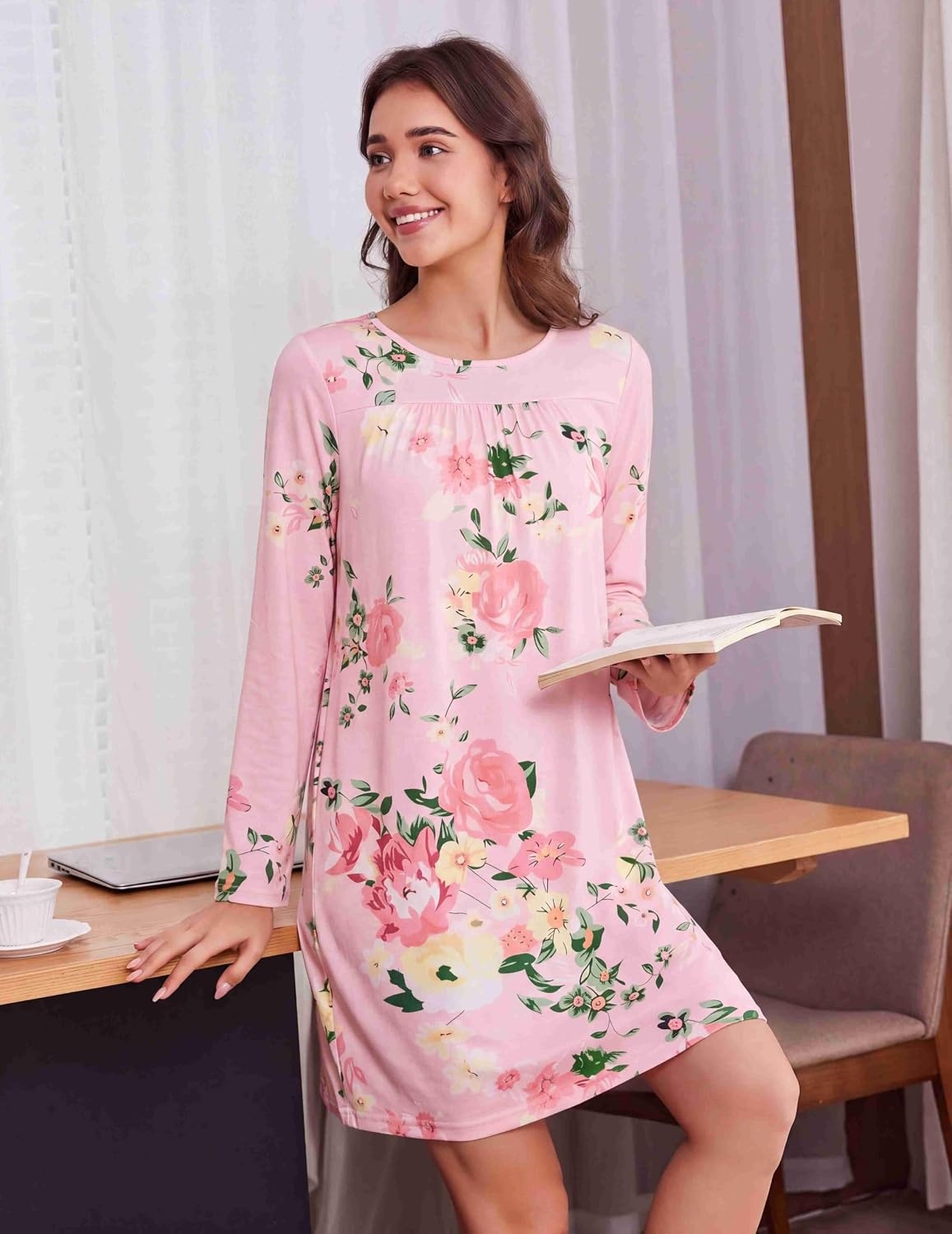 image:imageDeyeek Womens Open Back Hospital Gowns for Post SurgeryPink Floral Print